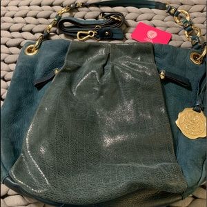 Vince Camuto Teal Leather handbag Gently used.